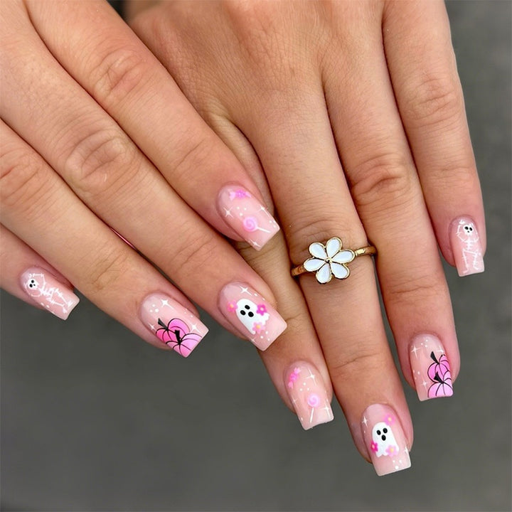 Acrylic nail set with creative animal and flower designs Stornfield