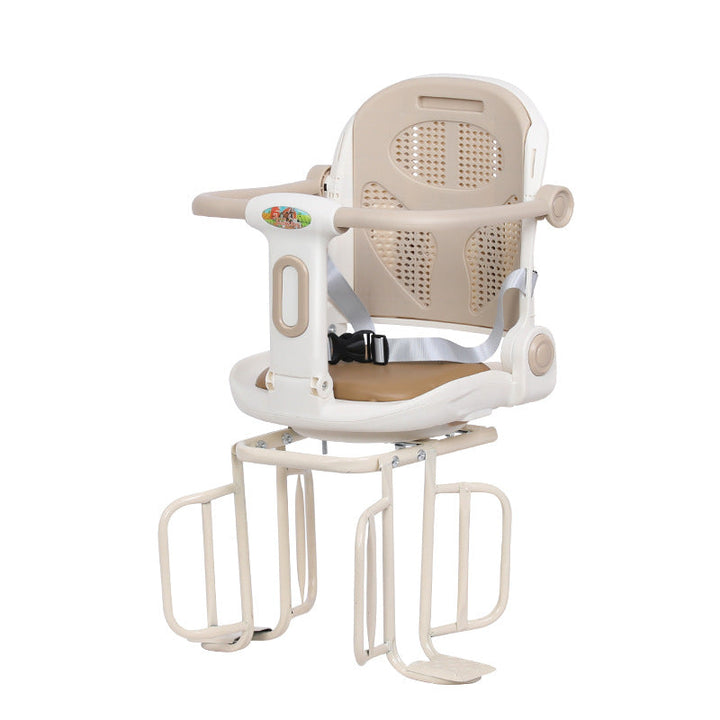 rear-mounted toddler bicycle seat with padded ergonomic backrest adjustable footrests and secure harness Stornfield