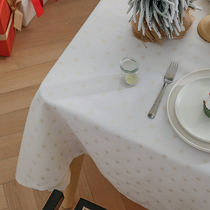 Rectangular jacquard tablecloth with diamond woven structure