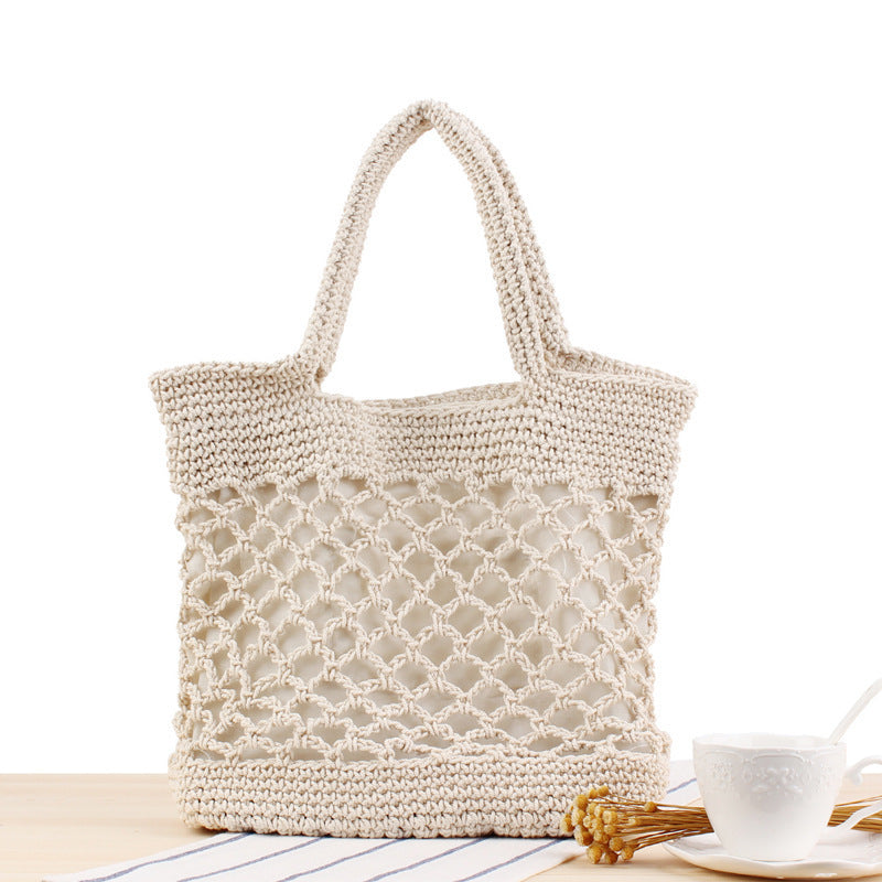 Macrame Beach Bag with Innovative Mesh Design Stornfield