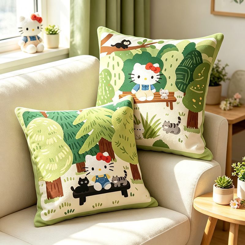 Cute Cartoon-Themed Decorative Throw Pillow