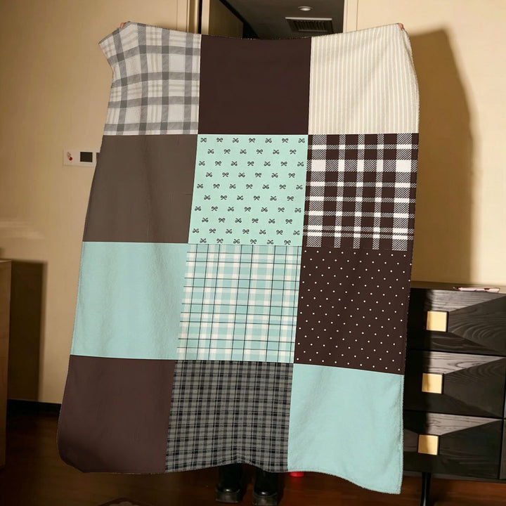 Patchwork Fleece Throw Blanket