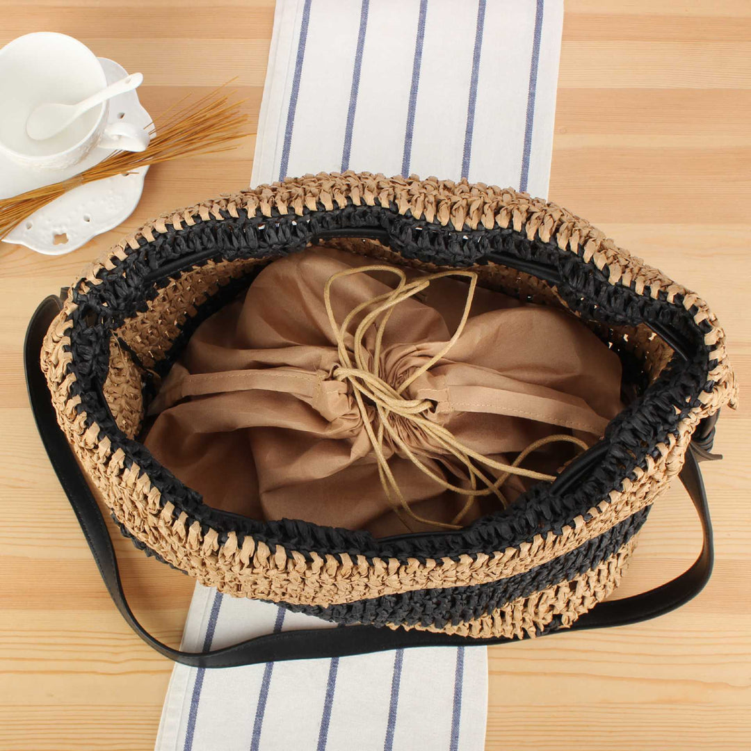 Braided crossbody bag with drawstring closure Stornfield