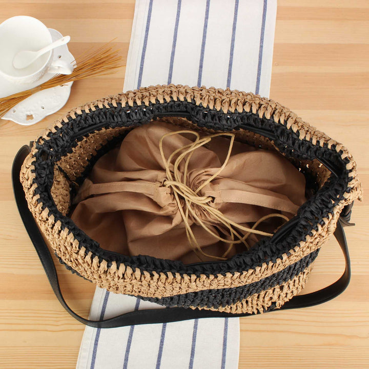 Braided crossbody bag with drawstring closure Stornfield