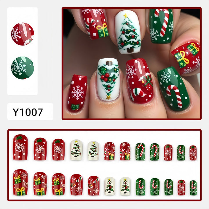 Artificial nails with festive Christmas designs Stornfield