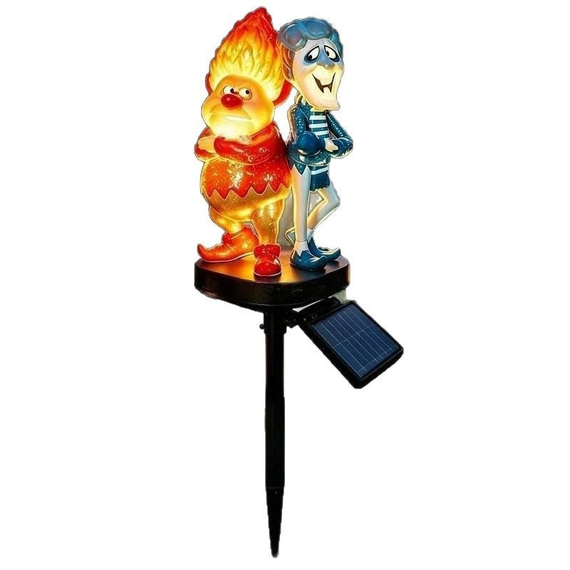 Solar-Powered Cartoon Flame Character Garden Stake Light With Acrylic Diffuser And Adjustable Ground Spike Stornfield