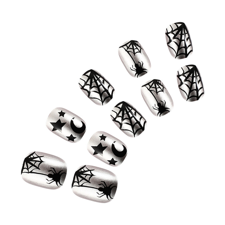 Spiderweb-Themed Press-On Nail Art Set Stornfield