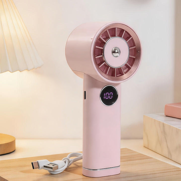 Women Portable Mini Fan with Digital Display Stornfield