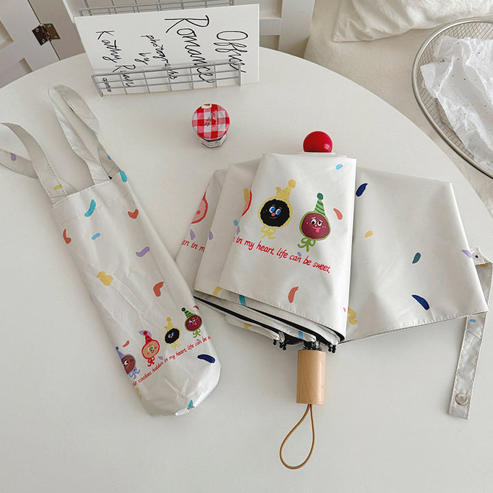 Women Folding Umbrella with Playful Cartoon Designs Stornfield