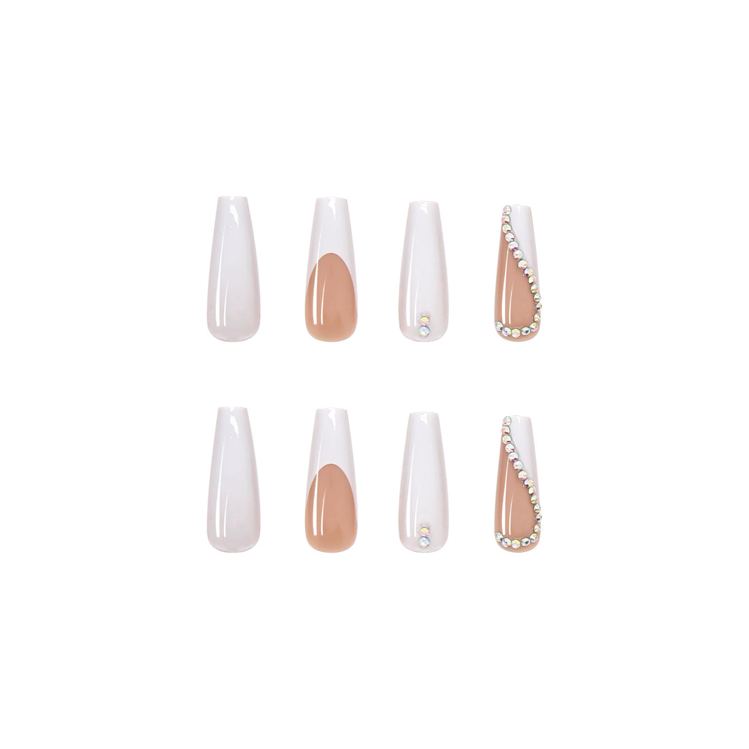 Artificial Nail Set with Elegant Rhinestone Decorations Stornfield