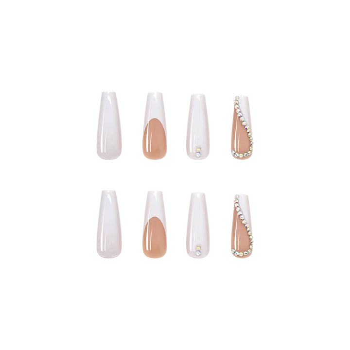 Artificial Nail Set with Elegant Rhinestone Decorations Stornfield