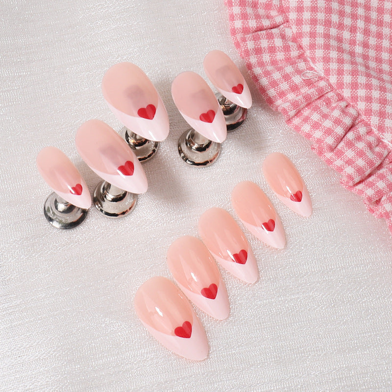 Heart-Pattered Press-On Nail Art Stornfield