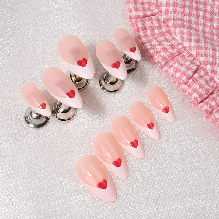 Heart-Pattered Press-On Nail Art Stornfield