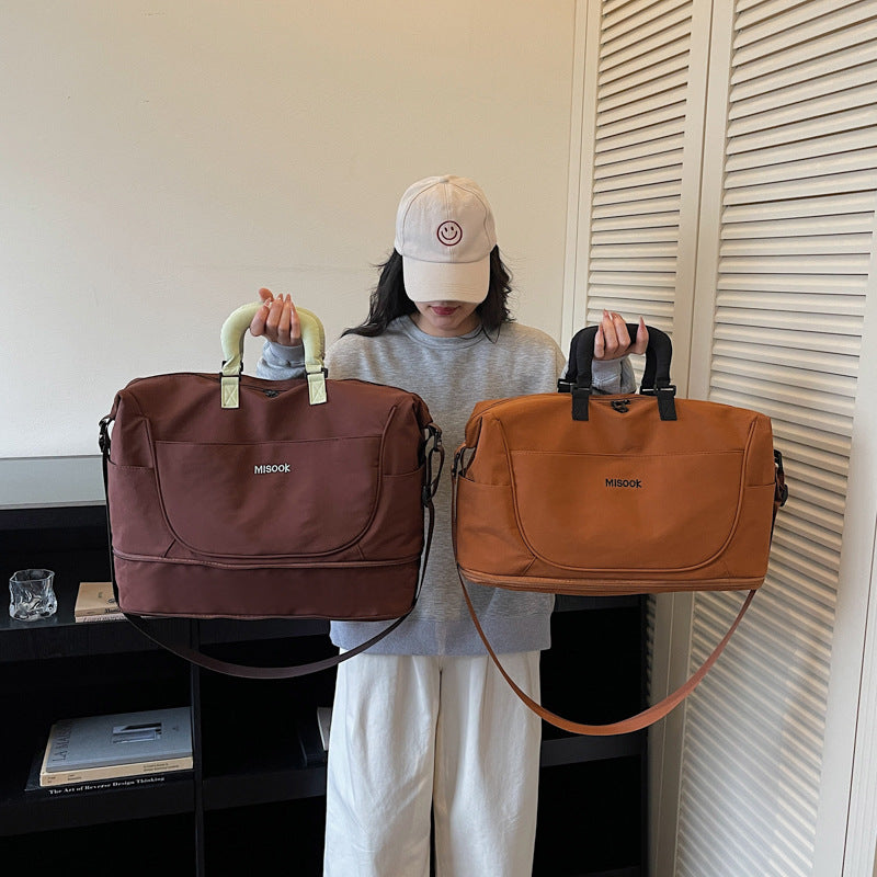 Stylish Leather Travel Duffel Bag