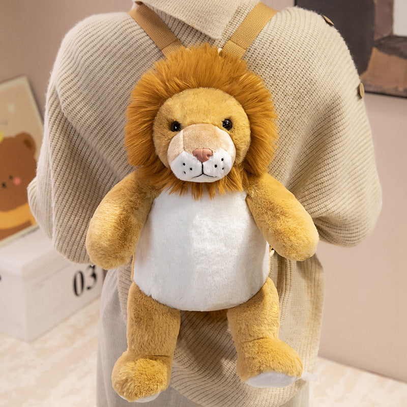 Plush Deer-Shaped Backpack with Adjustable Straps and Zippered Compartment Stornfield