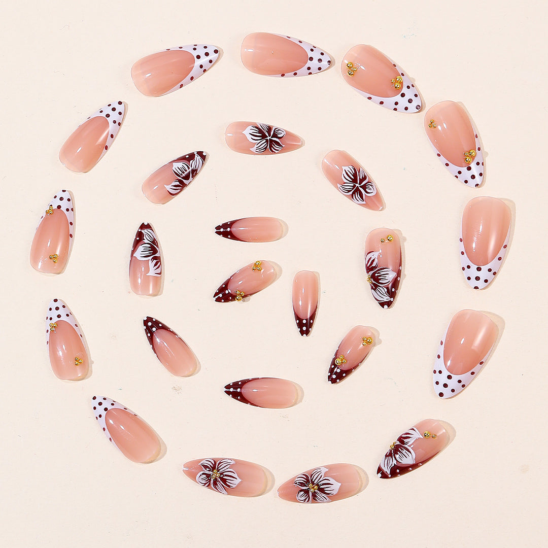 Floral Accent Acrylic Nail Art Extensions Stornfield