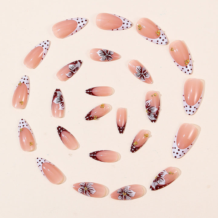 Floral Accent Acrylic Nail Art Extensions Stornfield
