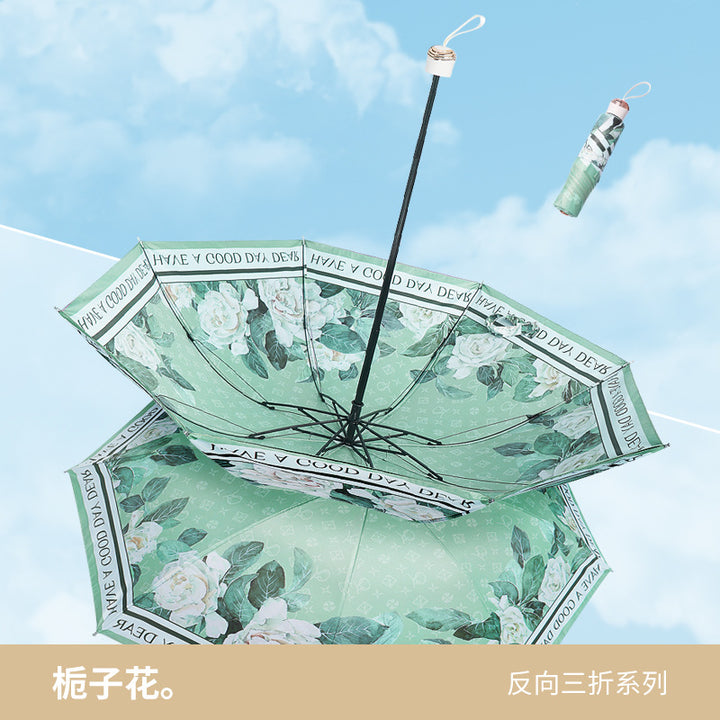 Ladies Foldable Umbrella with Reversed Design Stornfield