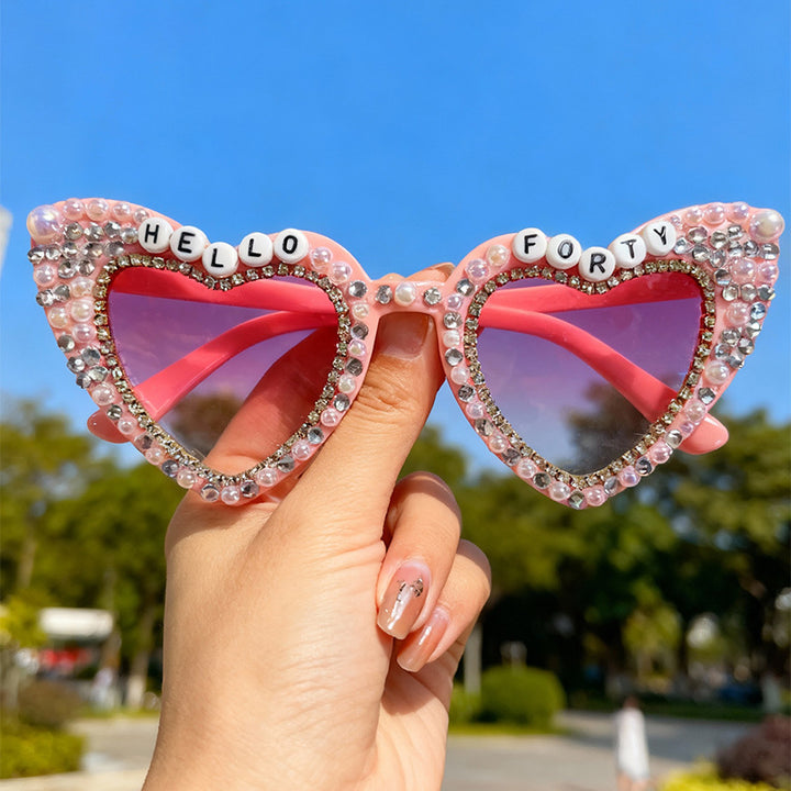 Heart-Shaped Pearl-Embellished Sunglasses Stornfield