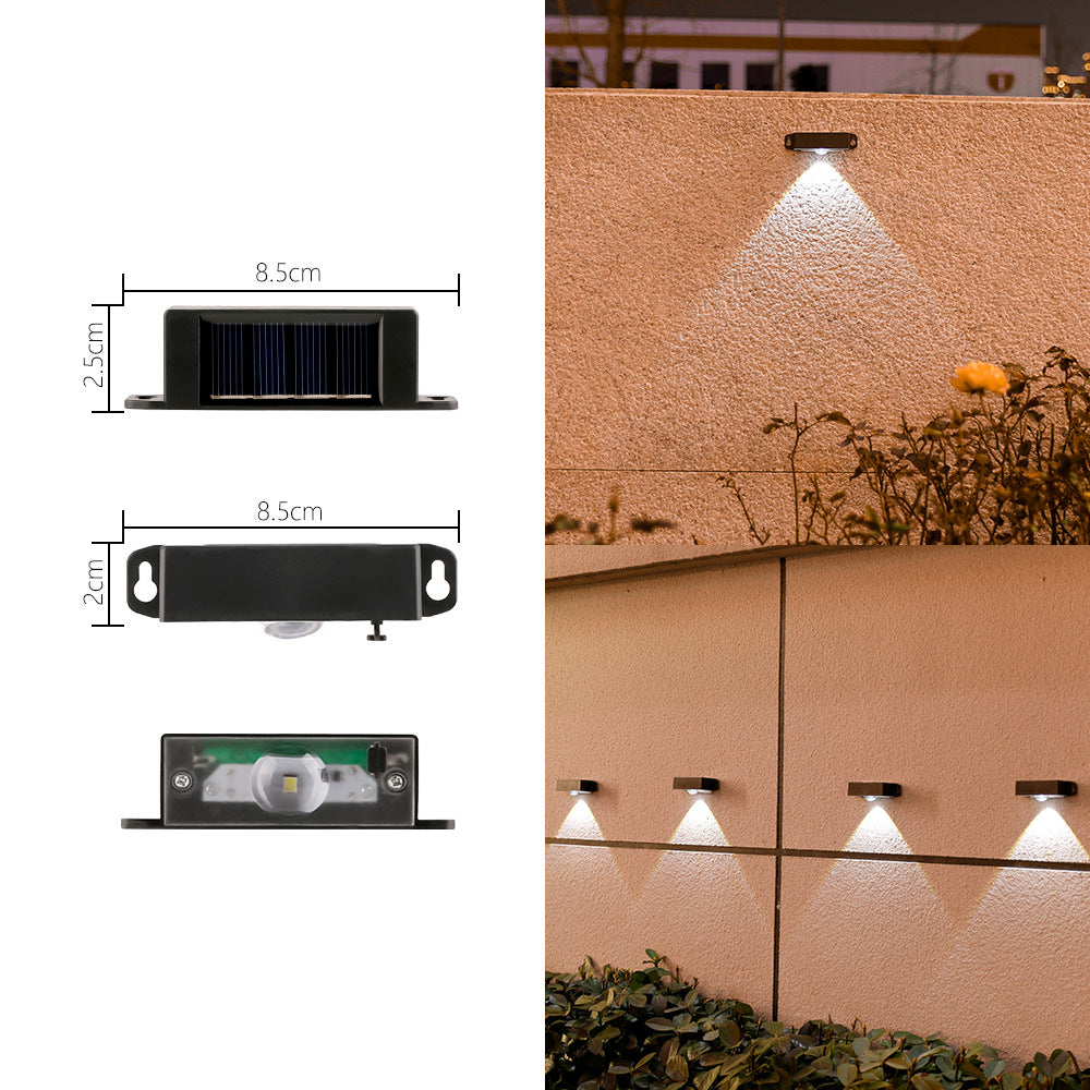 Compact Solar Motion-Sensor LED Wall Light For Outdoor Steps And Fences Stornfield