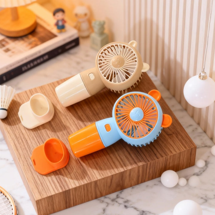 Women's portable USB hand fan with LED lighting and cute animal design Stornfield
