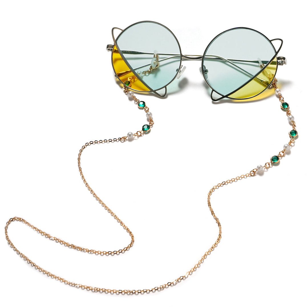 Elegant Pearl and Amethyst Eyewear Chain Stornfield
