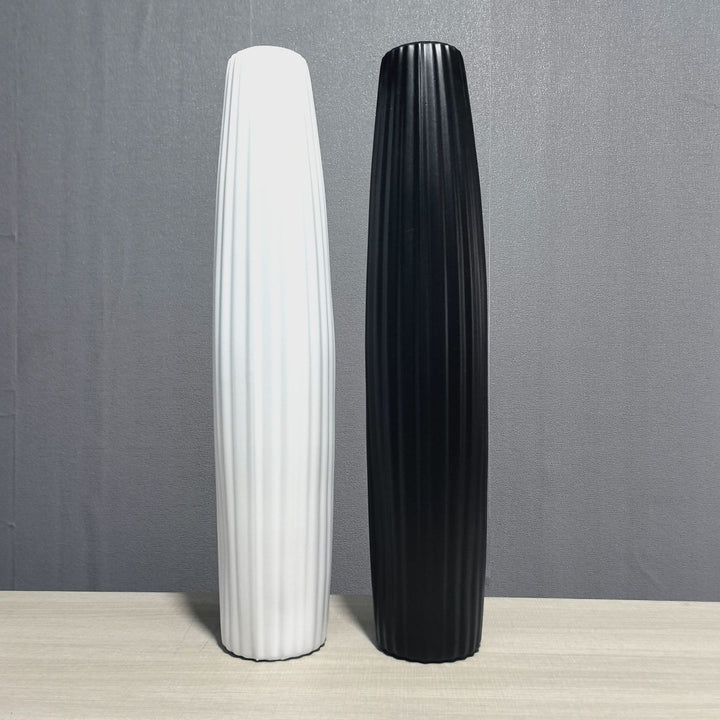 Elegant Tall Decorative Ribbed Vase Stornfeild