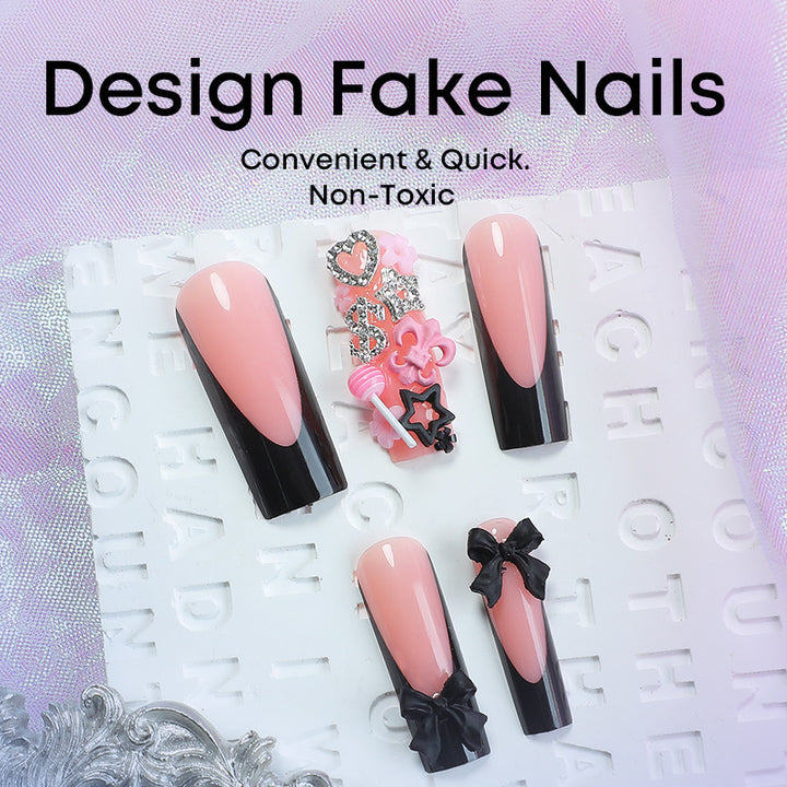 Artificial nail set with elegant accents and creative design Stornfield