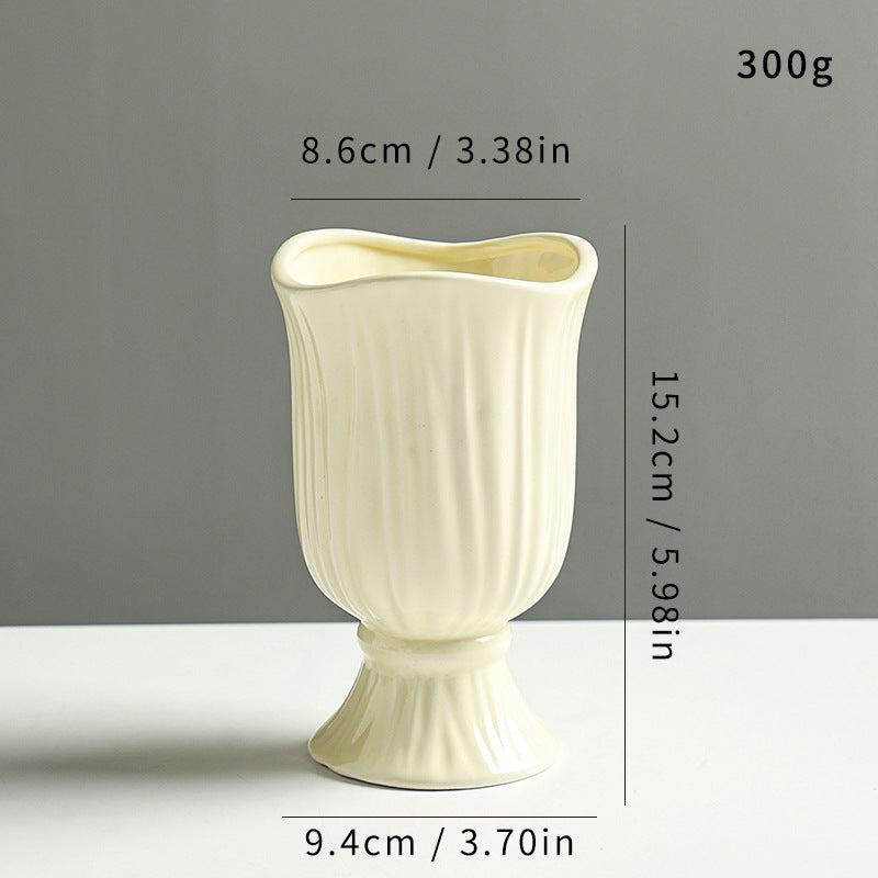 Elegant Textured Ceramic Flower Vase