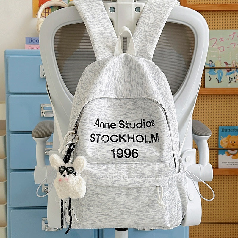 Casual Lightweight Backpack with Cute Plush Charm Stornfield
