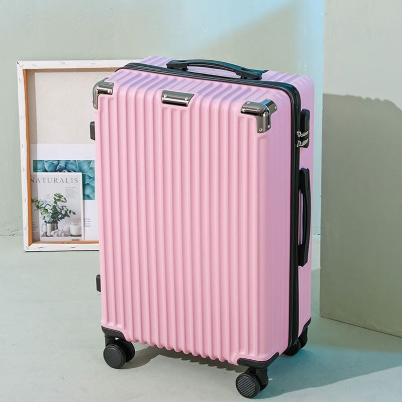 Hard shell suitcase with 360-degree wheel system and integrated safety feature Stornfield