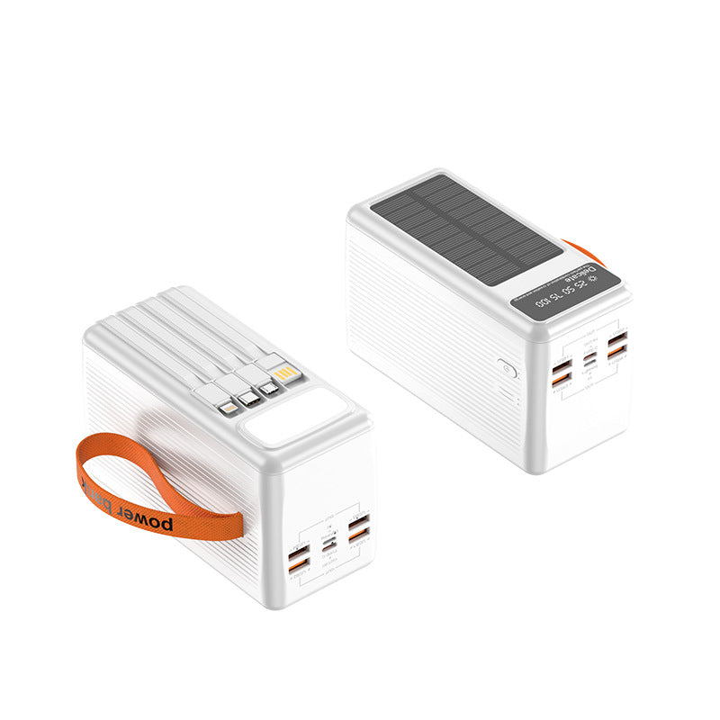 Solar Powerbank with Integrated Charging Cables and Digital Display Stornfield