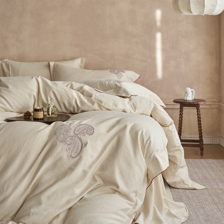 Luxury Washed Linen Duvet Cover Set with Button Closure