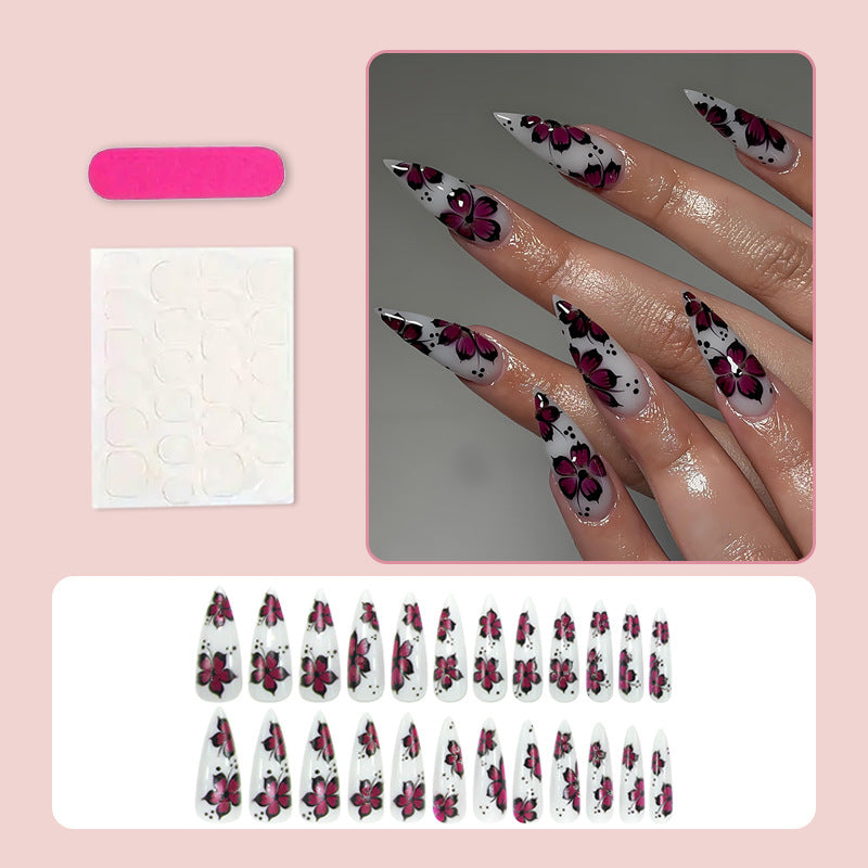 Artificial nail set with creative floral designs Stornfield
