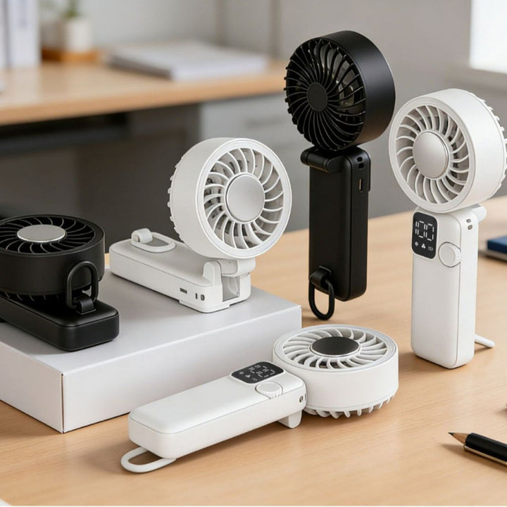 Ladies portable mini air circulator with temperature display Stornfield