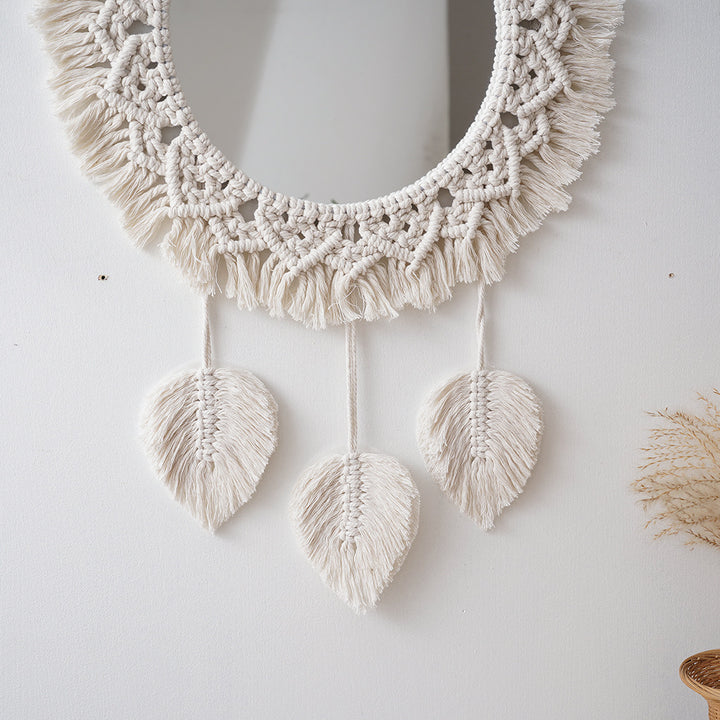 Decorative Macramé Round Wall Mirror Stornfield