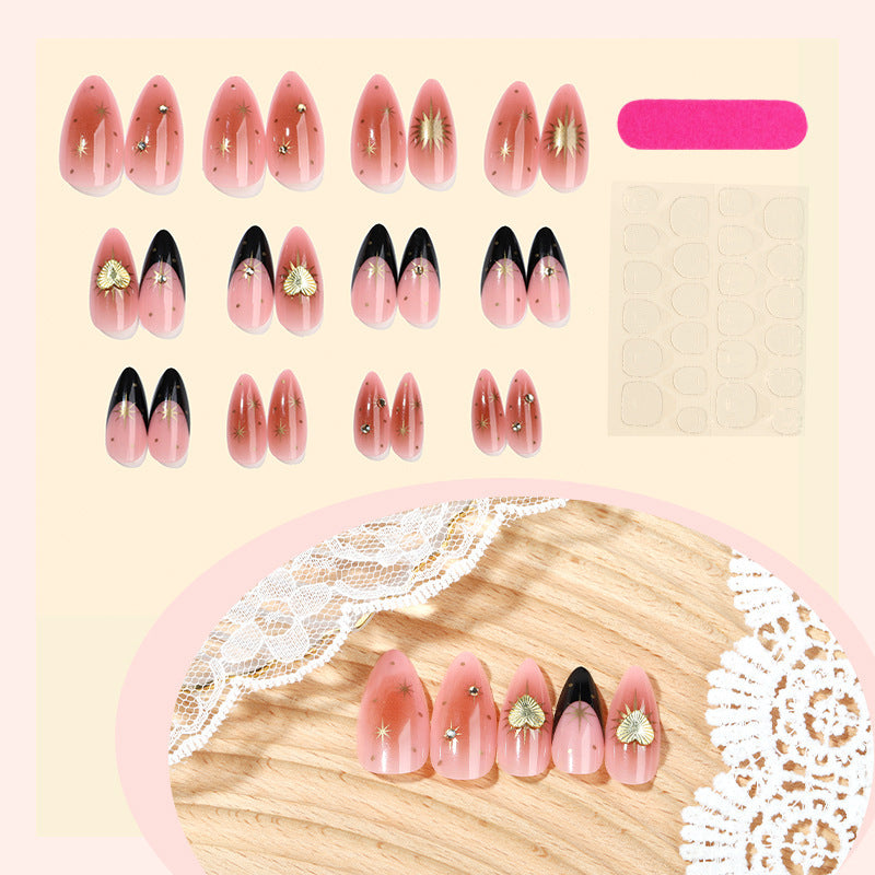 Artificial nail set with handcrafted floral and glamorous decorations Stornfield