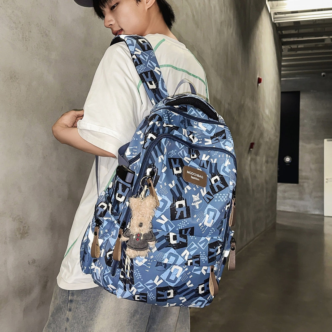Stylish Multi-Compartment Graphic Print Backpack Stornfield