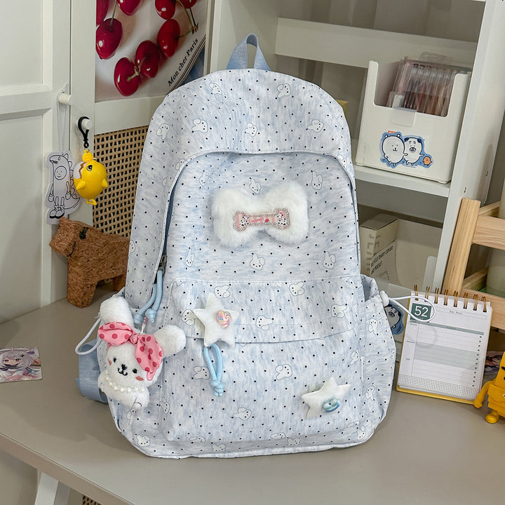 Lightweight Polka Dot Casual Backpack Stornfield