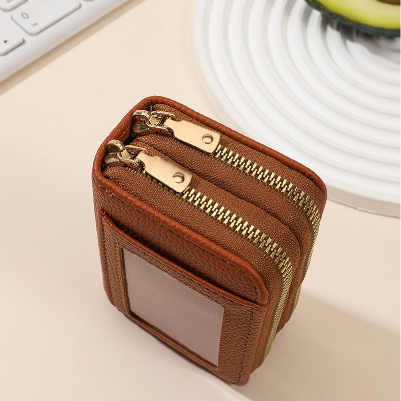 Leather Slim Zippered Coin Wallet Stornfield