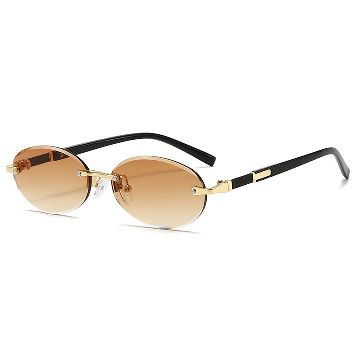 Women’s fashionable oval sunglasses with trendy metal frame Stornfield