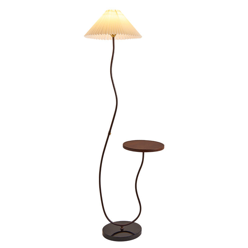 Modern Floor Lamp with Integrated Side Table
