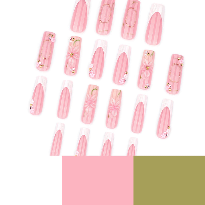 Artful nail extensions with floral embellishments Stornfield