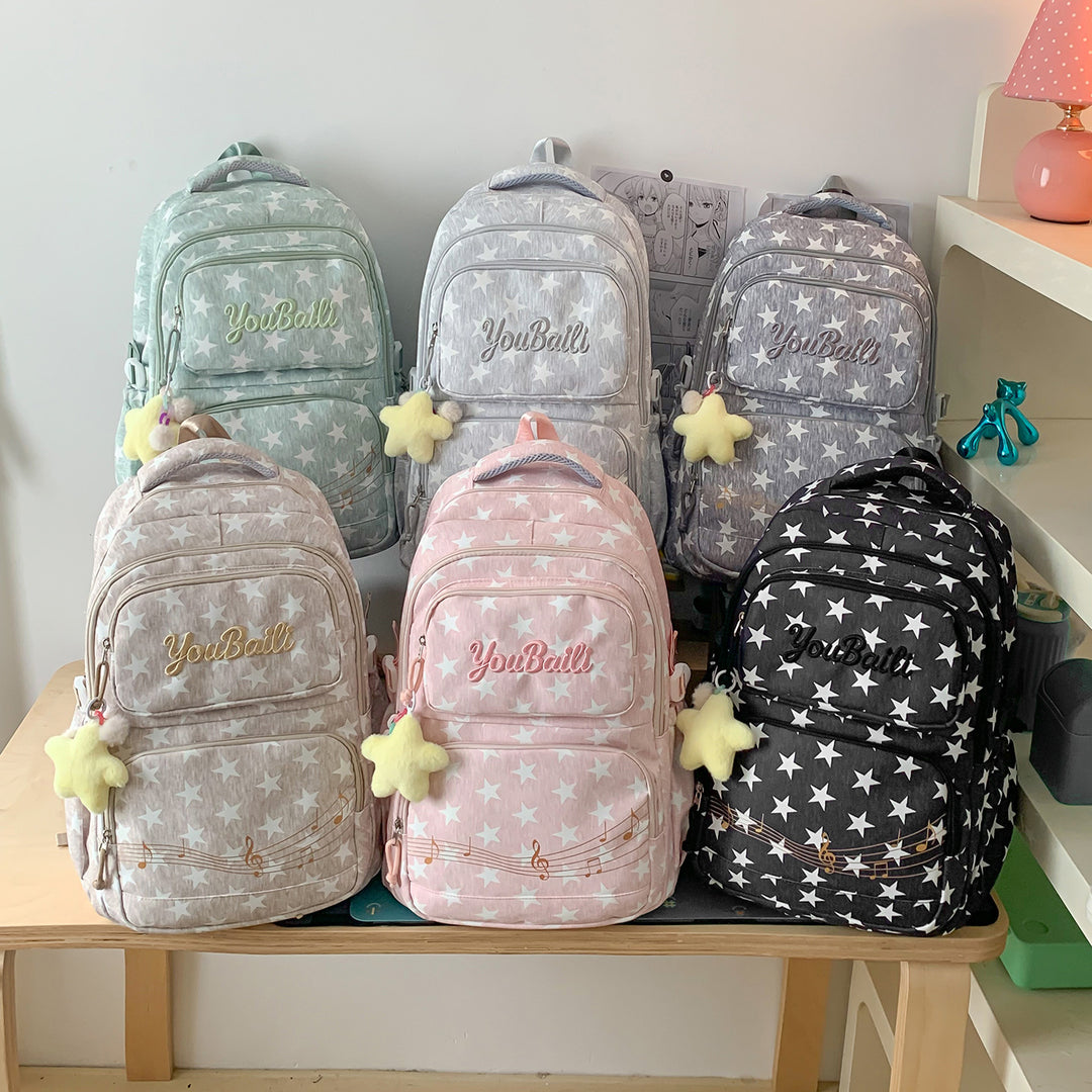Star-Patterned Canvas Backpack Stornfield