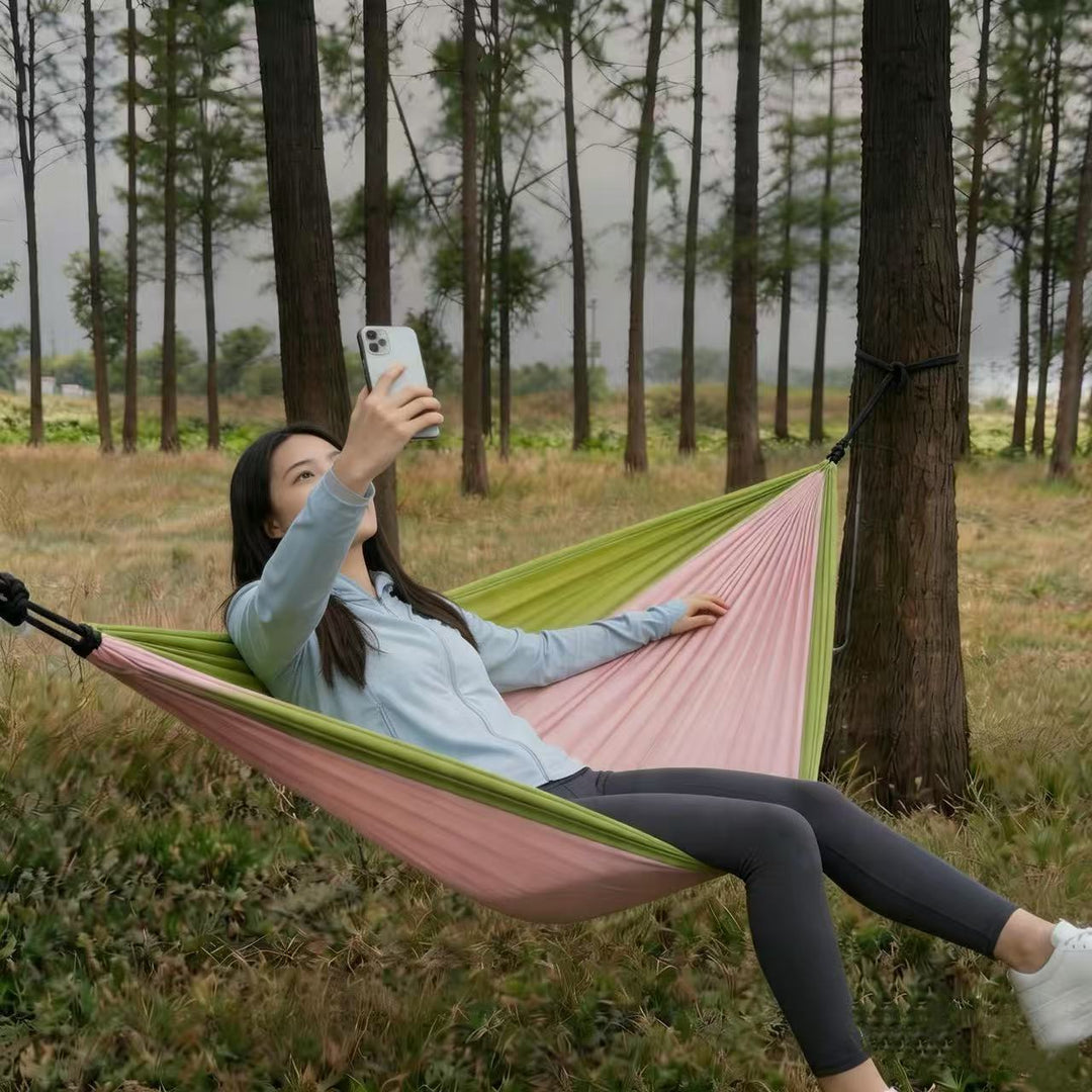 Ultralight portable parachute camping hammock with reinforced tree straps and ripstop nylon Stornfield