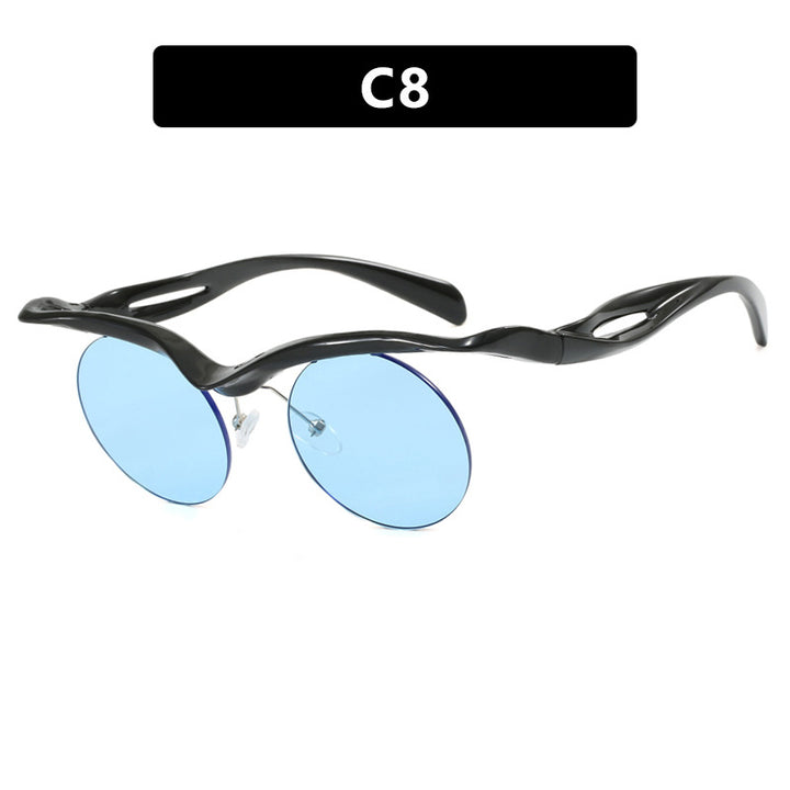 Women's futuristic sunglasses with curved frame and polarized lenses Stornfield
