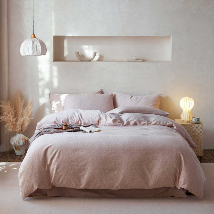 Floral Linen-Blend Duvet Cover Set with Pillow Shams