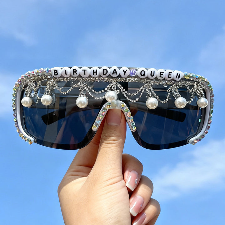 Decorative Pearl and Rhinestone Sunglasses Stornfield