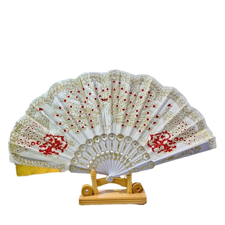 Women Folding Hand Fan with Elegant Embroidery Stornfield