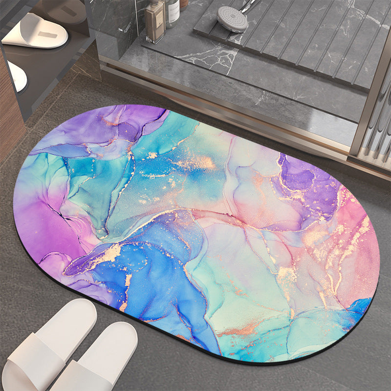Luxurious Abstract Marble Bath Mat Stornfield